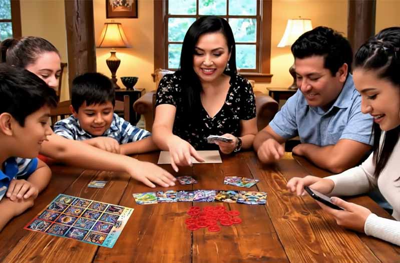 Family playing Loteria Slam: Next Gen